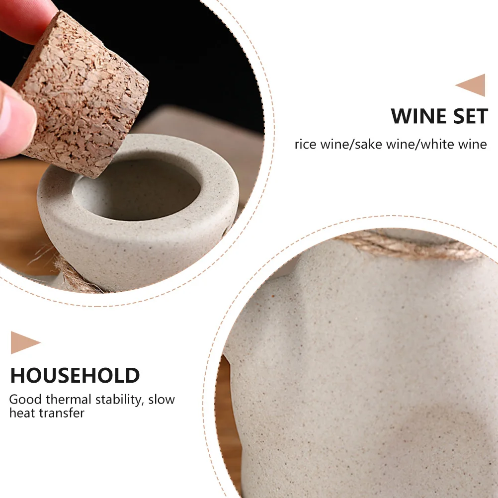 

Ceramic Sake Pot Set Safe Craftsmanship Comfortable Cup Edges Holiday Gift Decoration Multi-Functional Wine