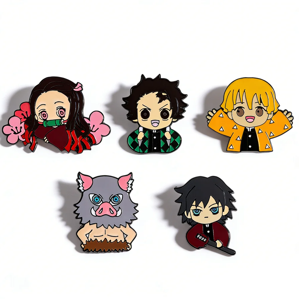 

5 Pcs Fashion Cartoon Brooch Personality New Enamel Pin Backpack Clothing Jewelry Metal Badge Accessories Gift