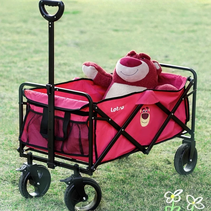 Outdoor High-value Picnic and Camping Cart Cartoon and Anime Children's Camp Folding Cart and Home Shopping Stroller