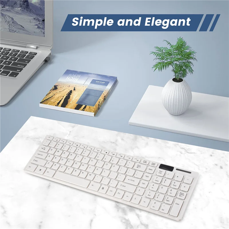 

Upgraded Wireless Slim White Keyboard + Wireless Optical Mouse Set For PC And Laptop
