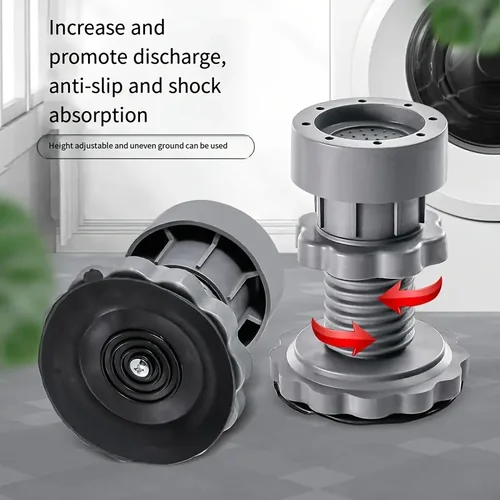 Imagen 2 del producto Almohadillas universales para pies de lavadora, alfombrilla antideslizante silenciosa, soporte para lavadora, amortiguadores, soporte para muebles, 4 Uds.