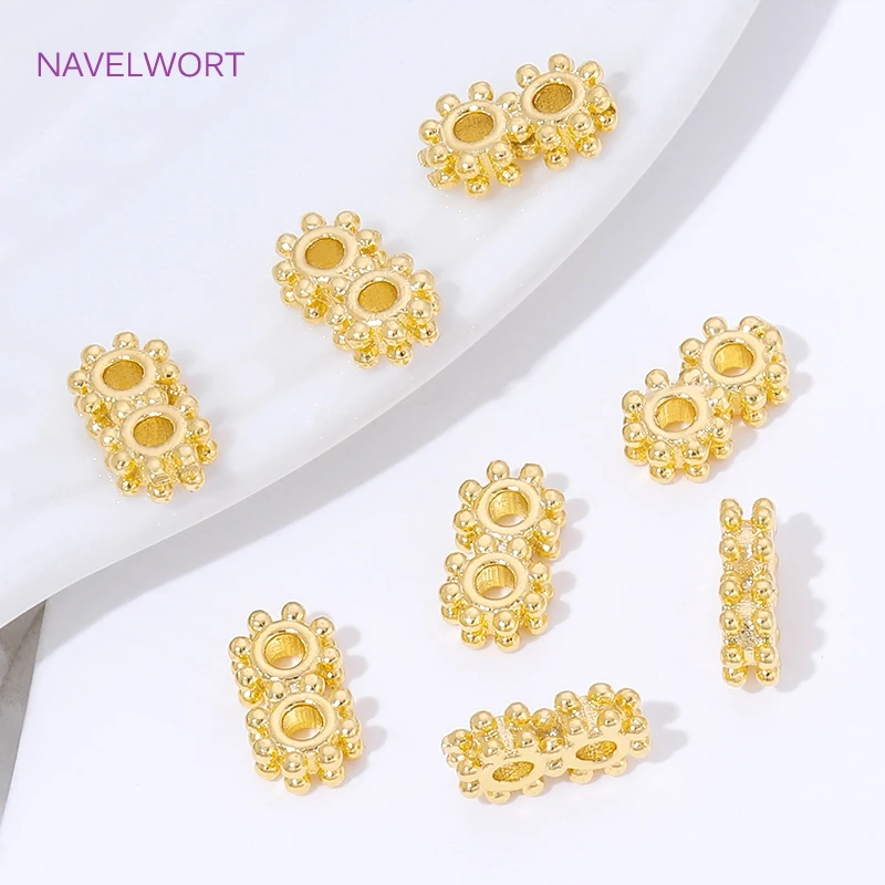 18K Gold Plated Brass 2/3 Holes Beads Separator For Necklace Making Accessories,Spacer Bar,DIY Jewelry Making Supplies