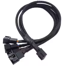 Cylarix PWM Fan Splitter Cable PC 4Pin 1 to 4 Ways Fan Power Extension Adapter Cable Black Sleeved Braided Cable 27cm/10.5 inche - Image 10
