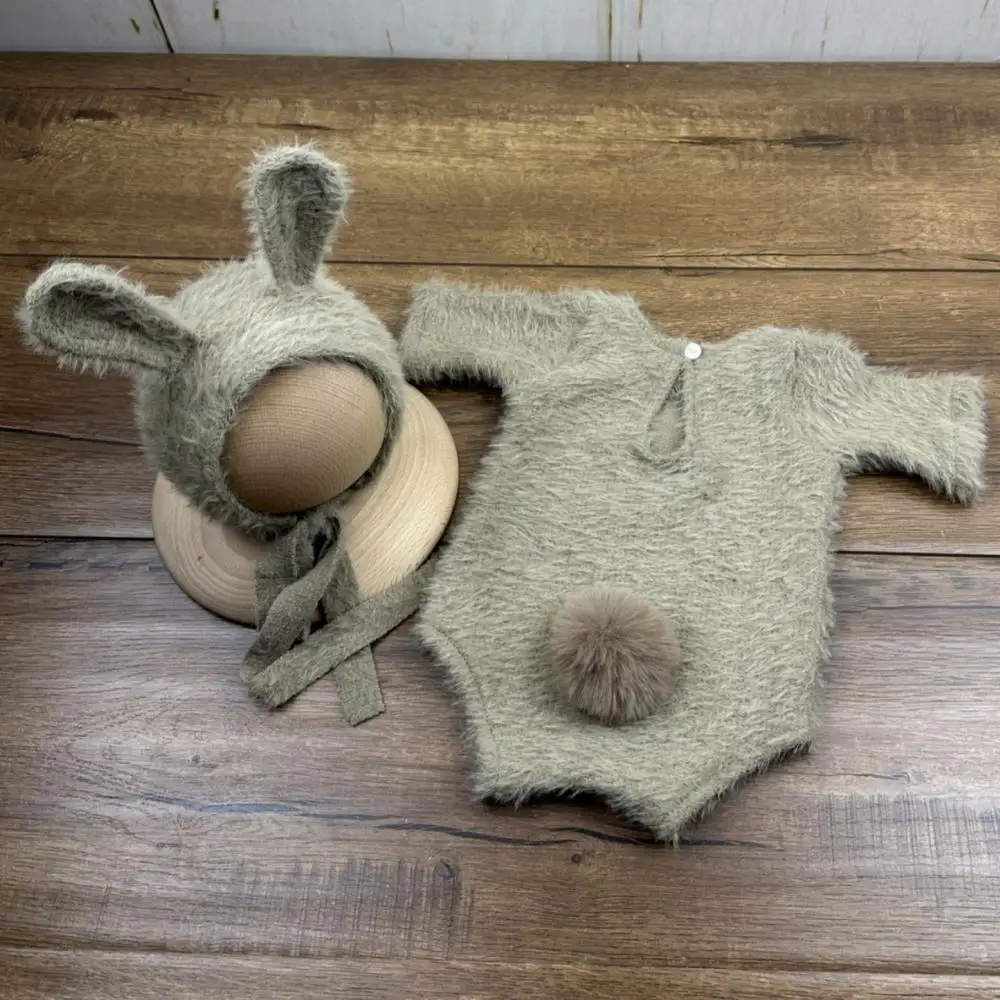Soft Knitted Newborn Photography Props Adorable Lightweight Rabbit Prop Cosplay Cute Photoshoot Accessories