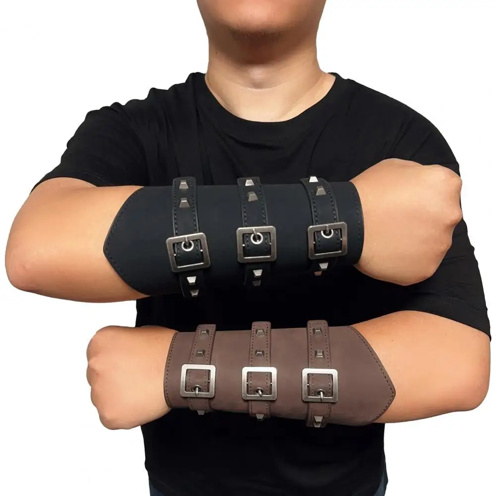 Lace-up Wristband Cosplay Wrist Guard Gothic Wrist Bracer Rivet Decoration Wear Resistant Adjustable Guard Adult Cosplay Prop