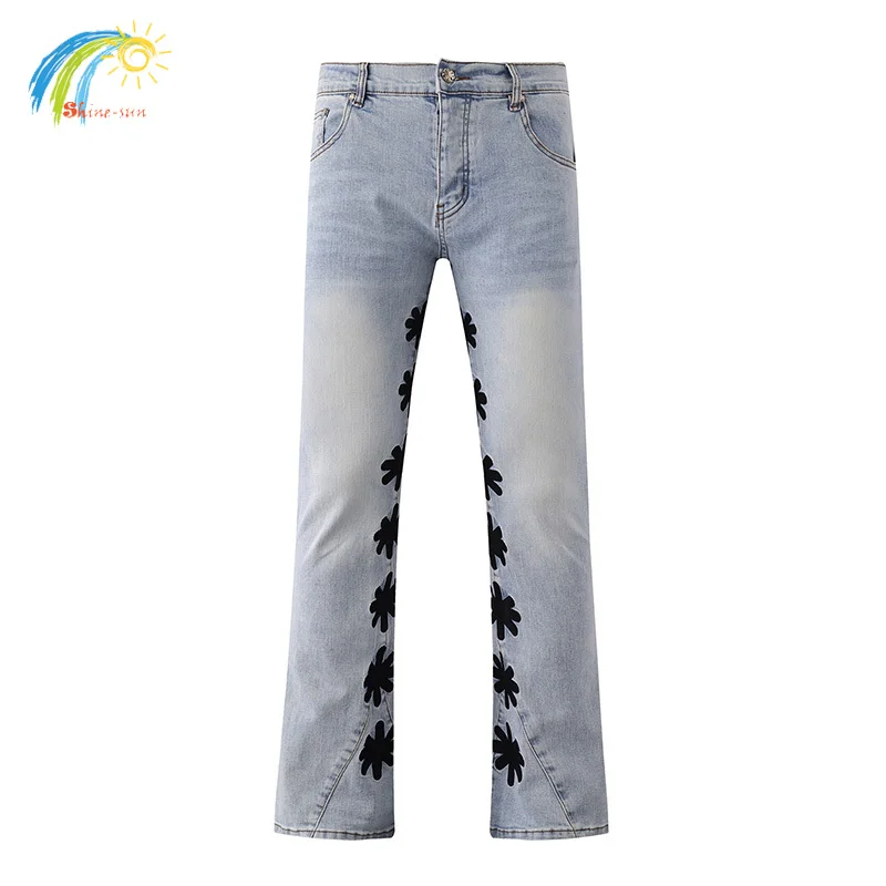 

Best Quality Black Logo Embroidery Light Blue LOSTSHDWS Jeans Men Women Casual Fashion Unisex Spliced Denim Pants Inside Tags