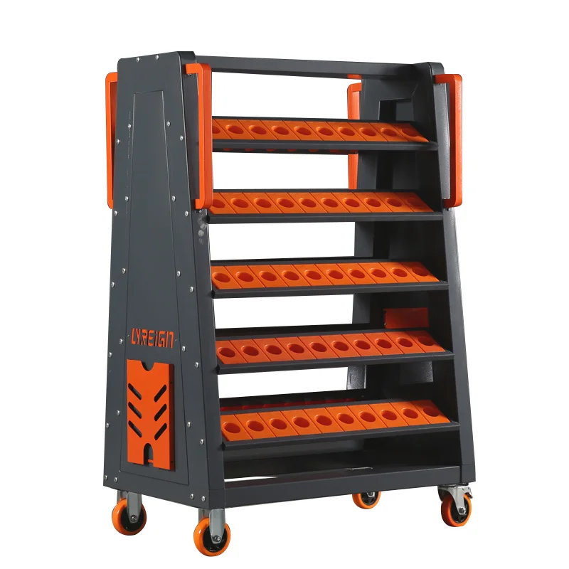 LYREIGN DJ105AC-10 Custom Mobile CNC Tool Holder Arbor Storage Cabinets Trolley Bt40 Cat40 Tool Cart