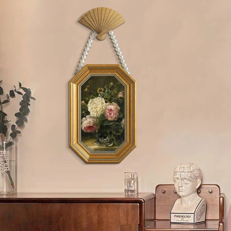 Niche decorative painting American restaurant mural European pearl necklace eight-frame bedroom hanging painting