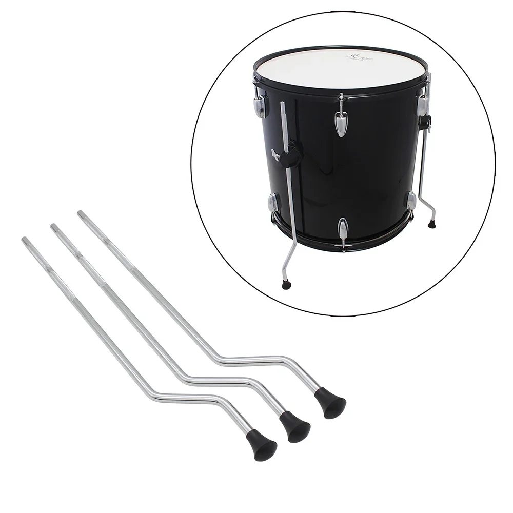 3 Pcs/Set of Drum Legs Floor Tom Legs Tripod Drum Foot Bass Drum Kit Leg Percussion Instrument Hardware Accessories