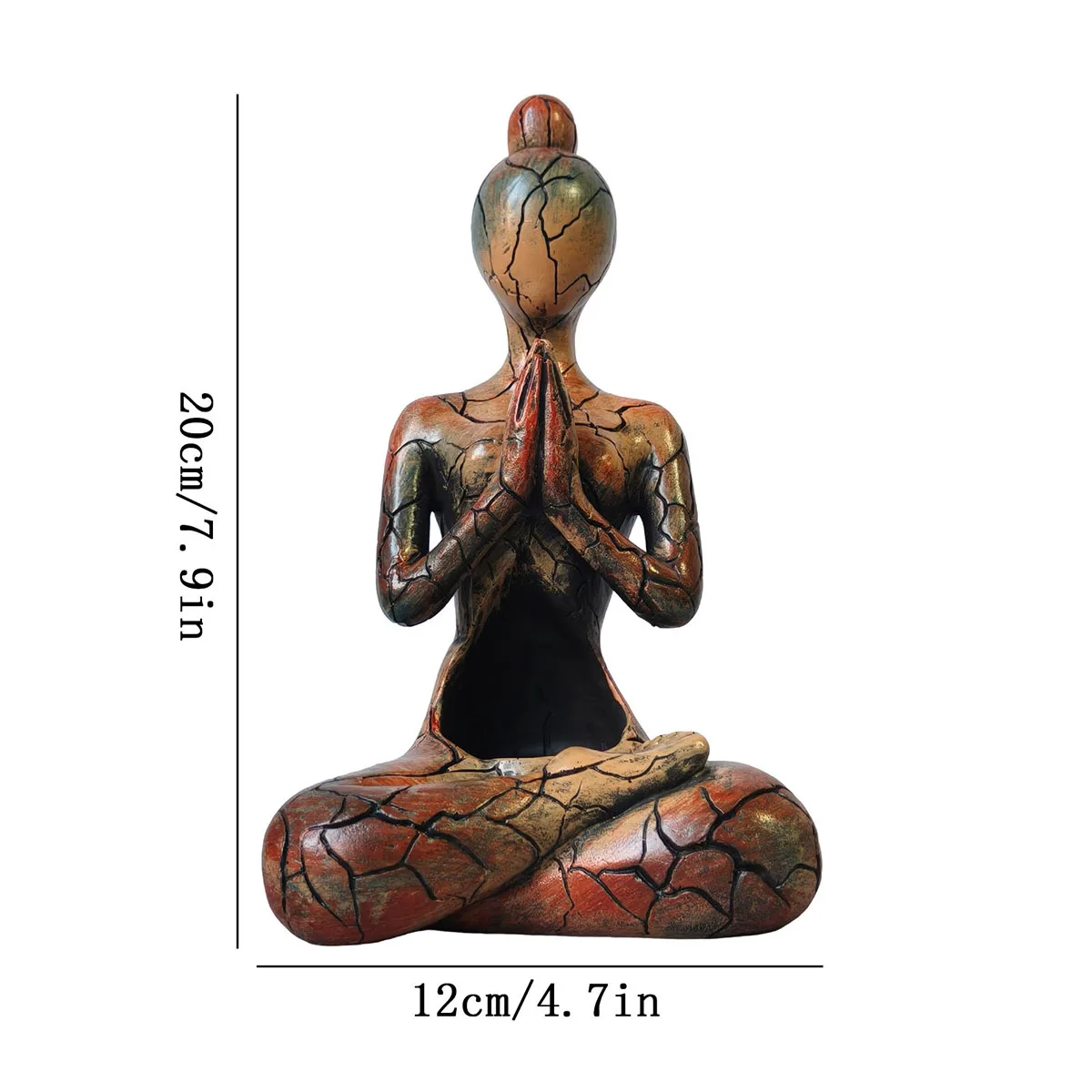 Harz-Meditationsstatue, ein einzigartiges Wohndekorationsstück, das Ruhe in Ihren Raum bringt, geeignet für den Platz im Büro, im Wohnzimmer oder im Schlafzimmer. – Detail 5