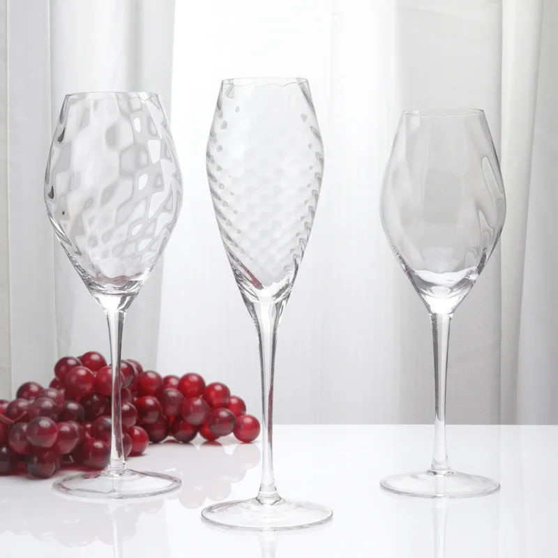 krusoal Store Creative Red Wine Glasses Household Glass Goblet Drinking Wine Glass Light Luxury Champagne Glass