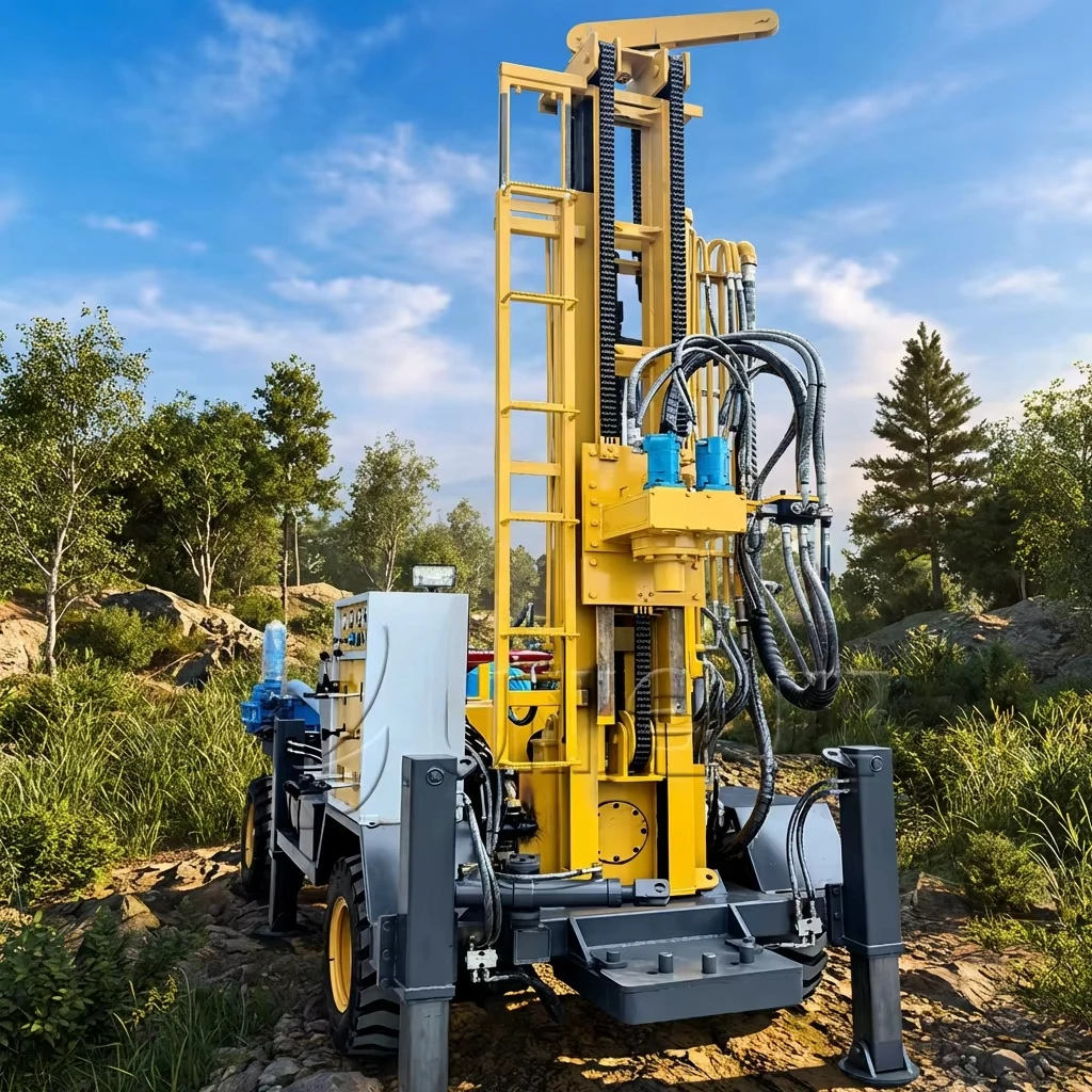 260m Water Well Drilling Machine Mobile Tractor Mounted Drill Rig for Sale with Engine Motor Pump Core Components