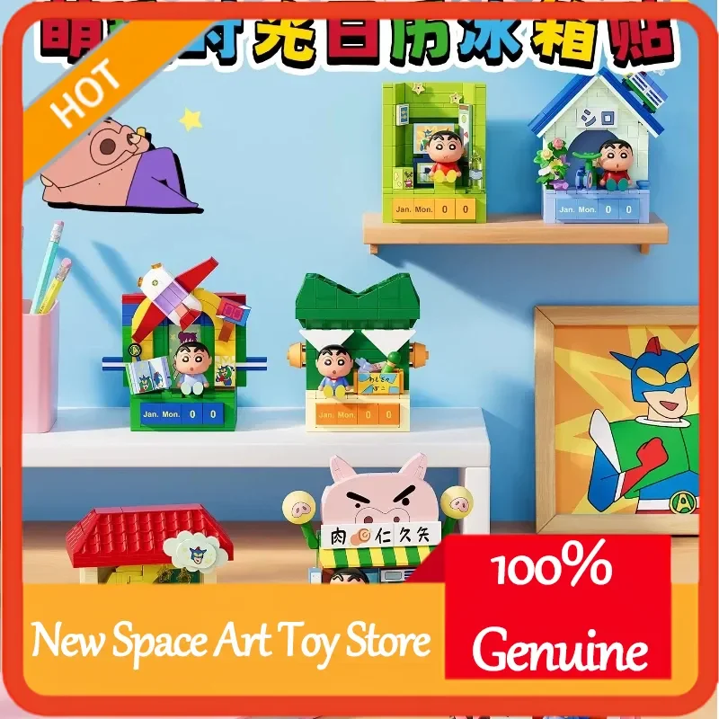 

Areax Crayon Shin Chan Fun Time Calendar Magnetic Building Block Fridge Magnet Blind Box Diy Assembly Toy Anime Manga Fans Gift