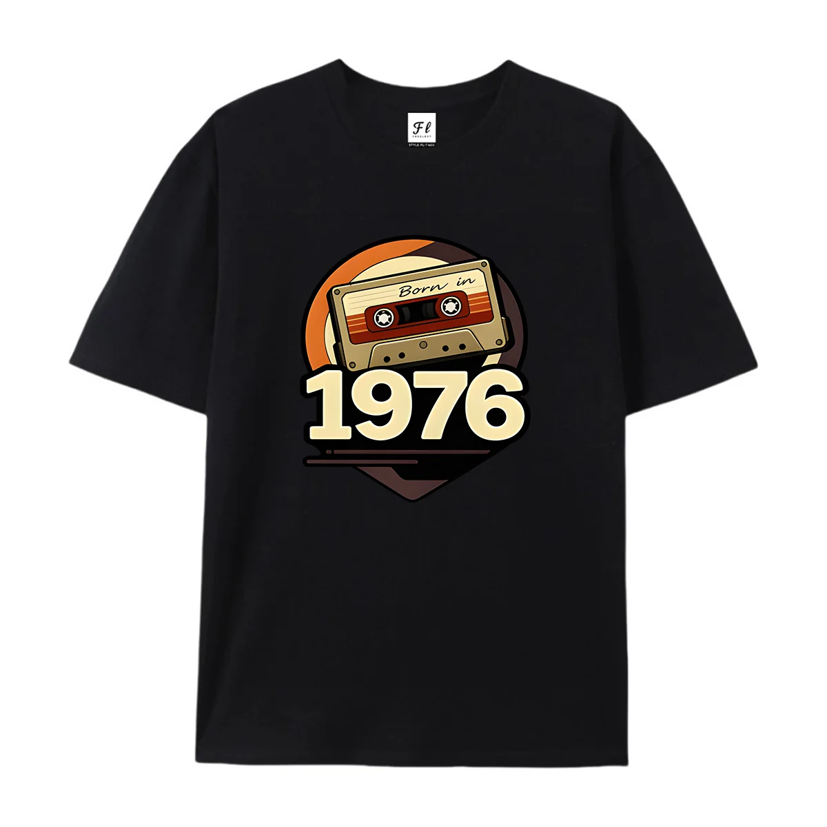 Men Vintage Cassette Tape Born In 1976 Graphic T Shirt Retro Music Short Sleeve Cotton Tee Classic Birthday Gift Print Top