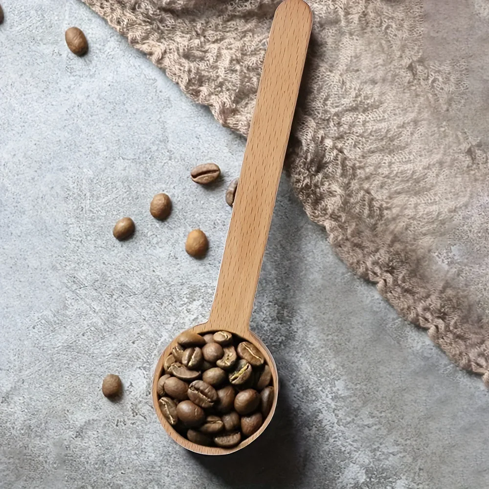 Wooden Measuring Spoon for Coffee and Baking - Beech or Walnut Wood Spoon for Flour Tea Salt Spices Approx 9.7cm