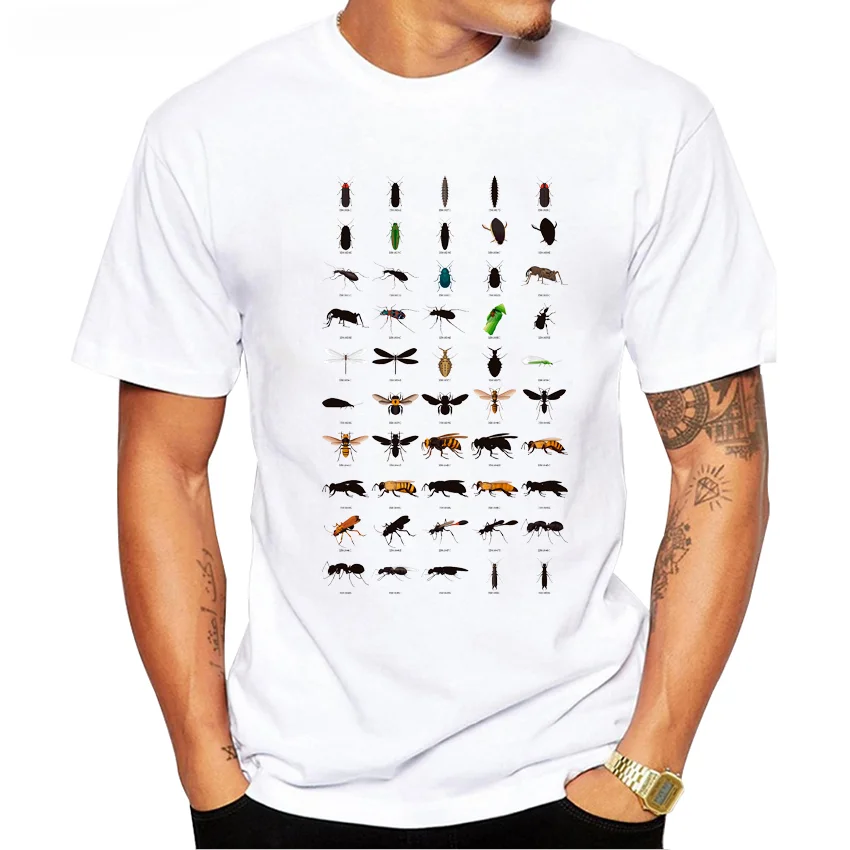 AMEITTE 2019 Novelty insect bee mosquito print t shirt summer men's geek style short sleeve tee shirts funny tops