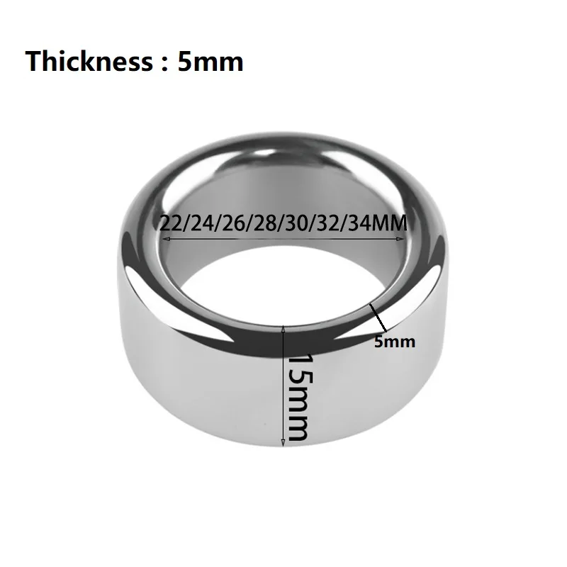 7 Size Small Stainless Steel Metal Penis Lock Cock Ring Set Male Erection Delay Time Penis Ring Bondage Sex Toy For Big Man