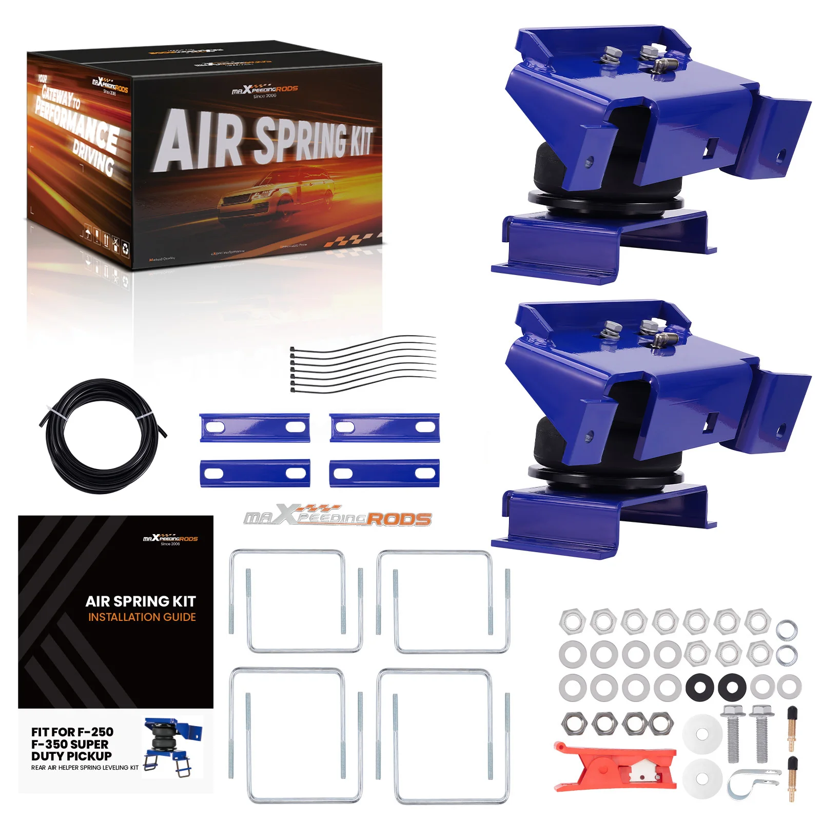 MaXpeedingrods Rear Air Spring Leveling Kit for Ford F-250 F-350 XL XLT 4WD RWD 2003-2007