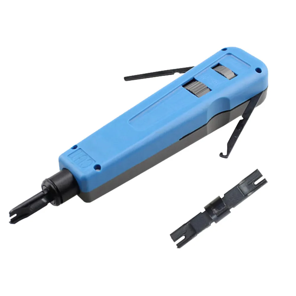 Network Wire Impact Punch-Down 110 88 Blades Adjustable Lock Pliers Cable Crimper with Anti-Skid Handle