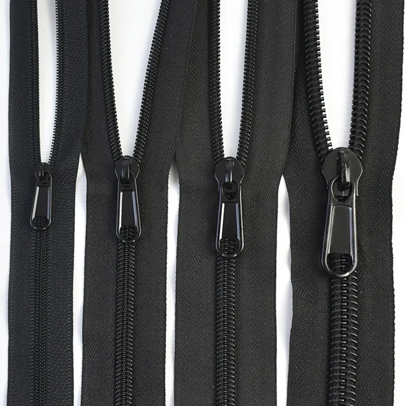 

3# 5# 8# 10# 10M Black Code Coil Zippers 10Pcs Zipper Sliders Clothes Sewing Zip Puller Head Zips Repair Kit Closures Accessory