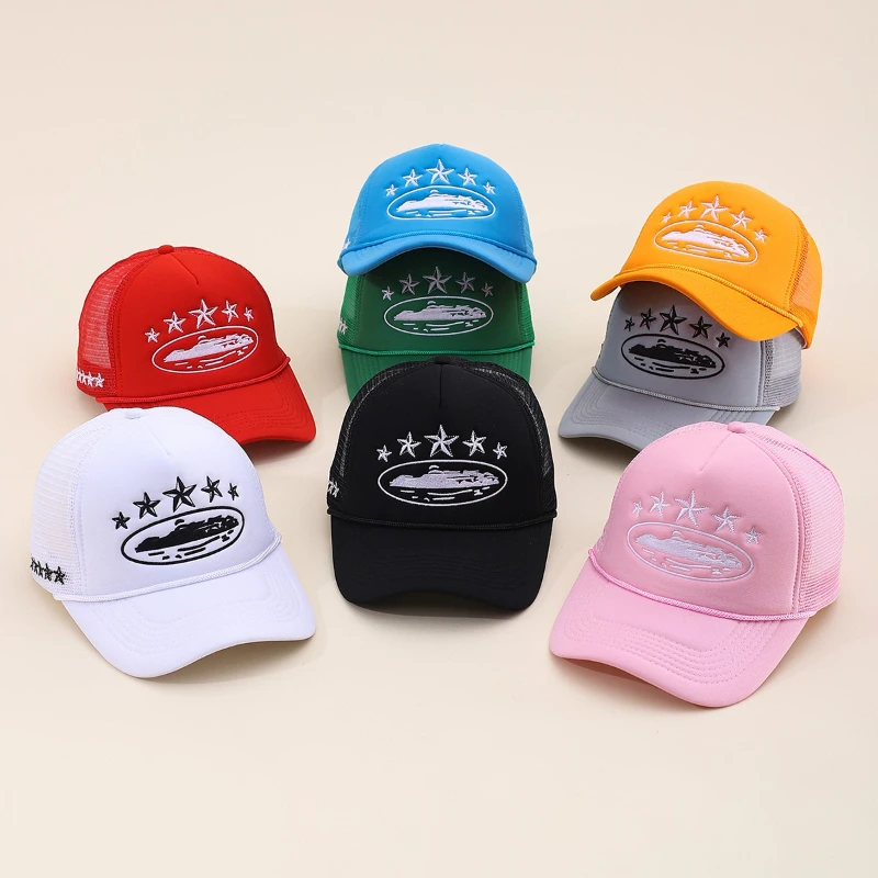 Boné de beisebol unissex de algodão vintage com bordado de pentagrama, chapéu snapback ajustável para homens e mulheres, respirável, casual, para esportes ao ar livre, presentes