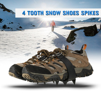 Non-slip Shoes Cover 4 Tooth Crampons Outdoor Mountain Climbing Hiking Ice Ski Snow Shoes Spikes Winter Anti Slip Ice
