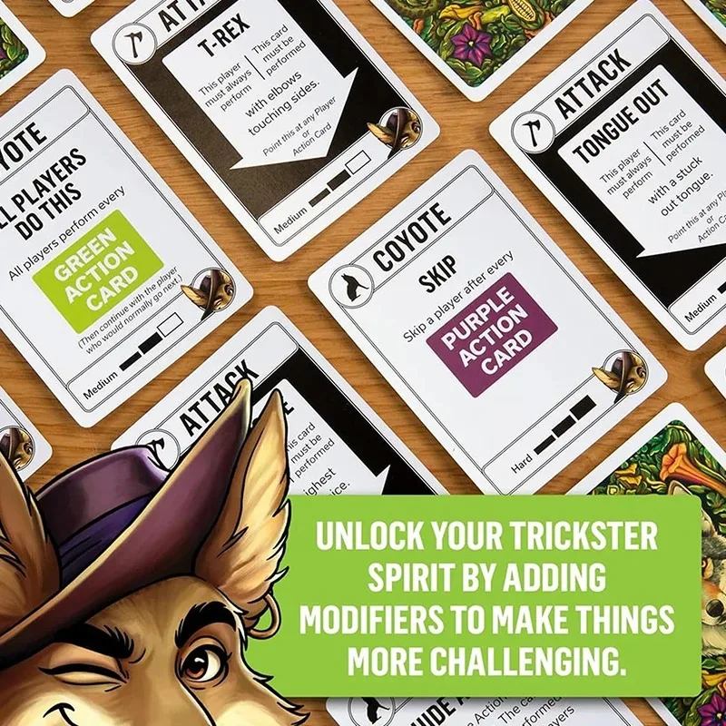 Coyote-Kartenspiel, lustiges Party-Brettspiel für Erwachsene mit 36-Karten, Familie, Freunde, Strategie, Bluffing-Spiel für Game Night