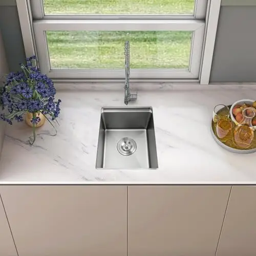 AliExpress – 33 X 22 Inch 16 Gauge 304 Stainless Steel Drop-In Sink Single Bowl 10 Inch Depth Flat Base With Grid And Drain Kit