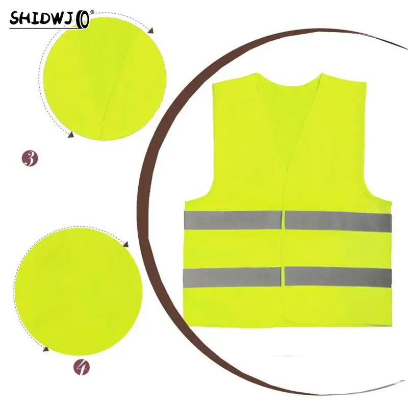 

1pcs New Neon Security Safety Vest High Visibility Night Work Reflective Stripes Orange & Yellow Unisex 56*68cm