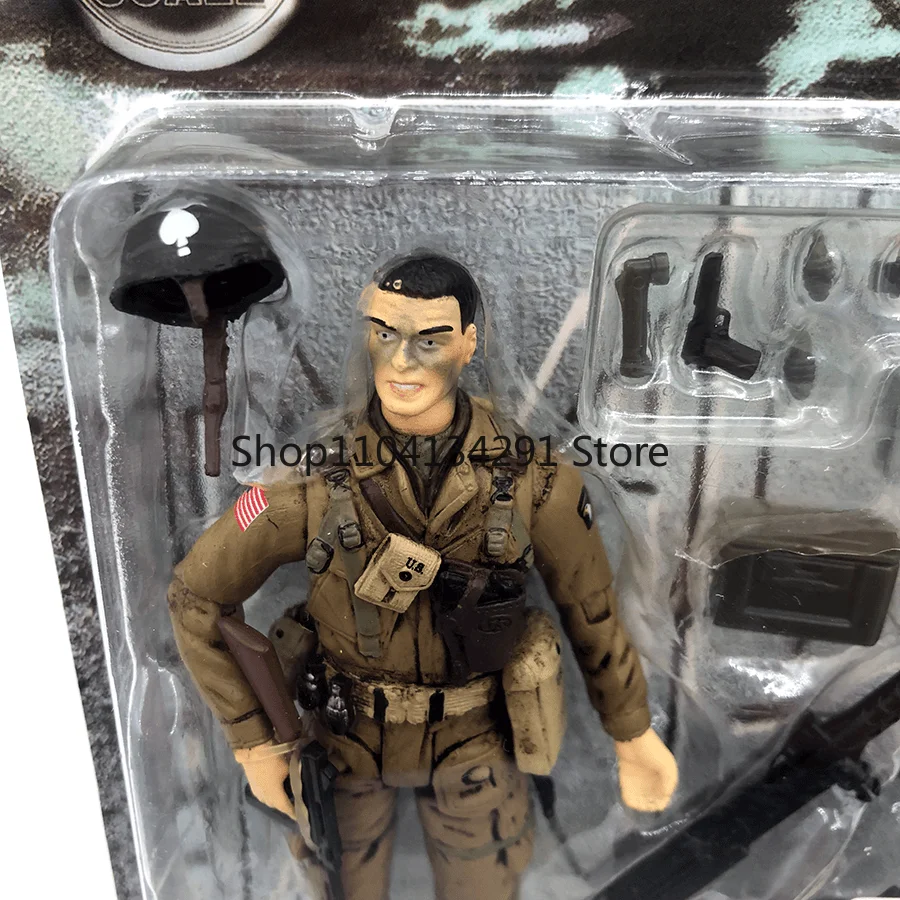 Modelo militar bbi original, escala 1:18, soldados, exército dos eua, figuras de ação articuladas, brinquedo infantil, conjunto de 4 peças