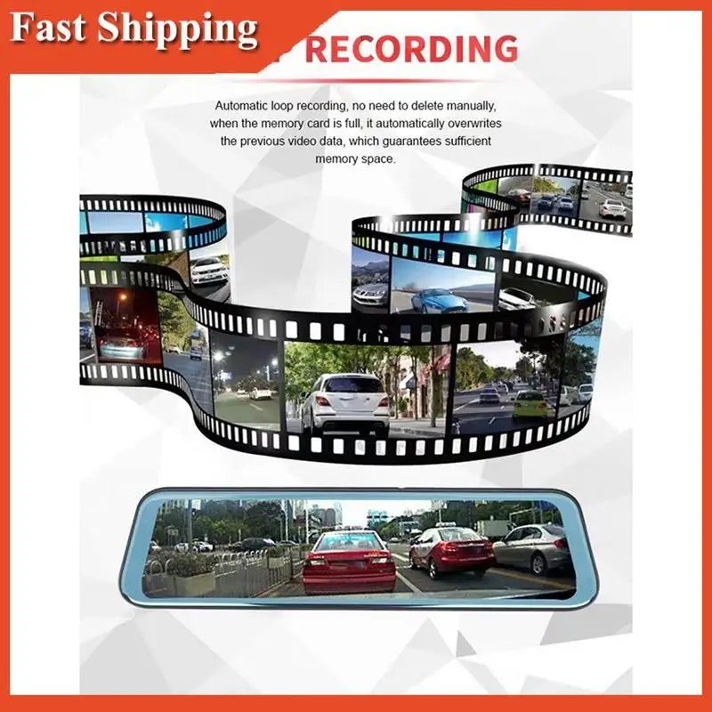 Registrador de conducción WIFI eficiente de 10 pulgadas 4K HD pantalla completa frontal y trasera grabación Dual teléfono móvil WIFI