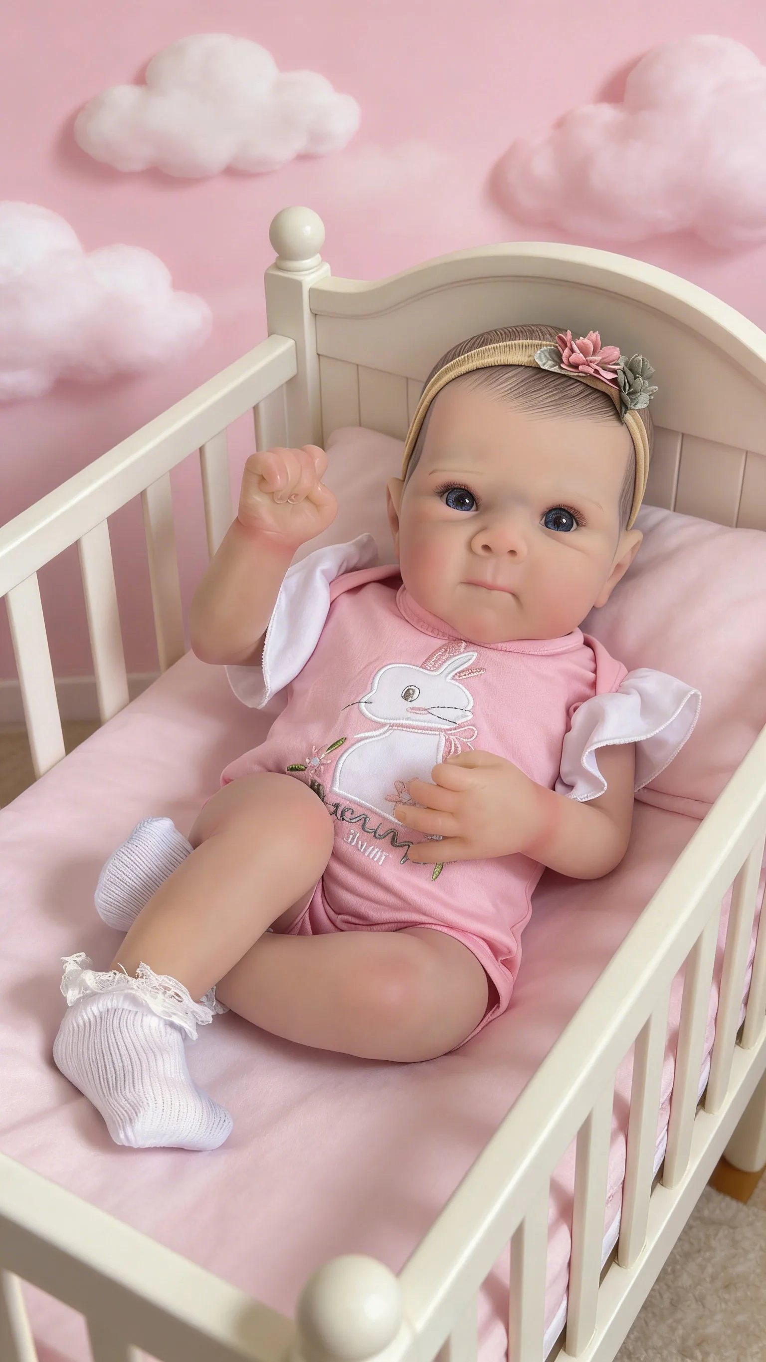 18inch Cuddly Bettie Multiple Layers Painting 3D Skin with Hand Paint Hair Visible Veins Soft Cloth Body Lifelike Reborn Doll