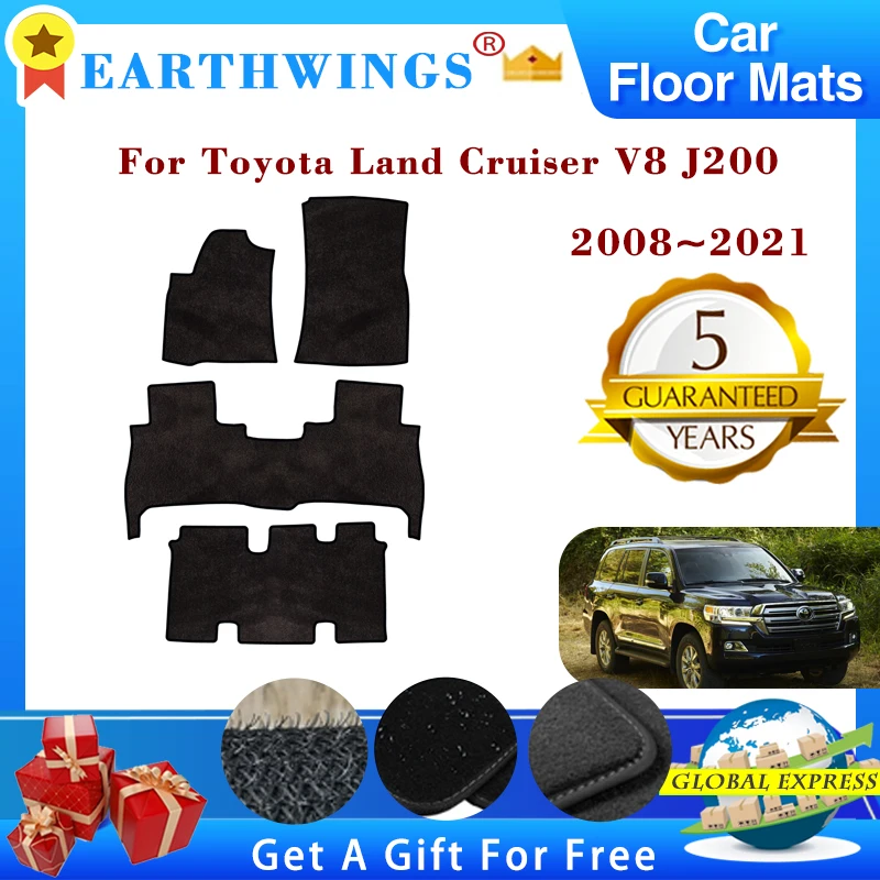 

For Toyota Land Cruiser V8 J200 7 Seats 2008~2021 Car Floor Mats Rugs Panel Footpads Carpets Cover Foot Pads Auto Accessories