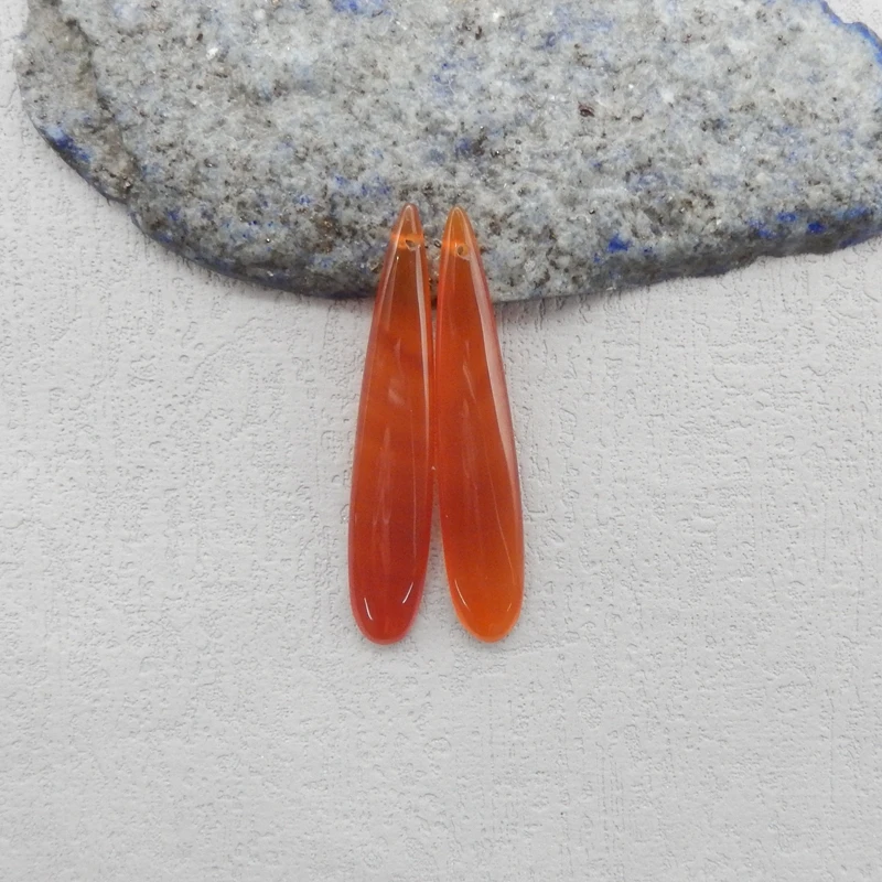 

Red Agate WaterDrop Earrings Natural Stone Beads Semiprecious Fashion Jewelry Women's Accessory 45x8x5mm 5.5g