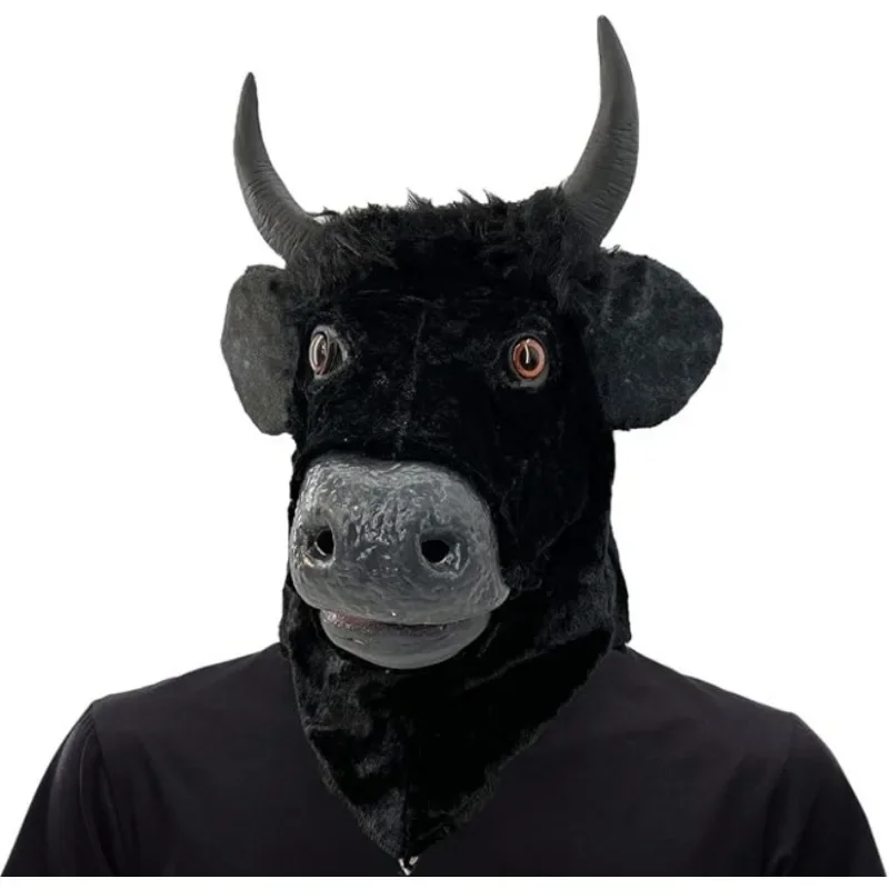 Máscara de Toro con Boca Móvil Realista, Máscara de Minotauro, Disfraz de Vaca, Disfraz de Halloween, Carnaval, Fiesta, Cosplay, Broma, Accesorios de Disfraces de Animales