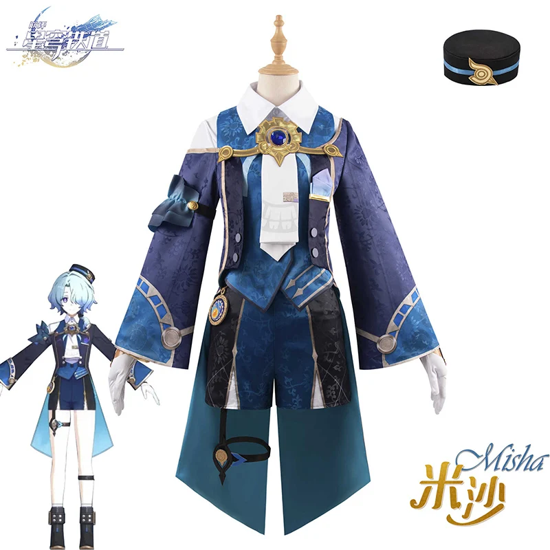 In stock! Game Star Rail Cos Misha Cosplay Original skin same clothing Dark blue suit