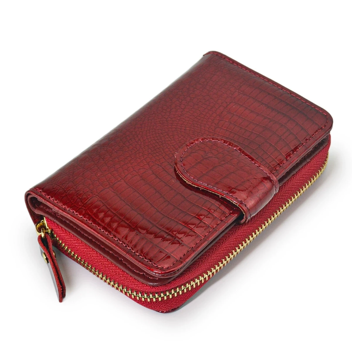 

Короткий кошелек из натуральной кожи аллигатора, держатель для кредитных карт, женский кошелек, мини-клатч из коровьей кожи с крокодиловым узором