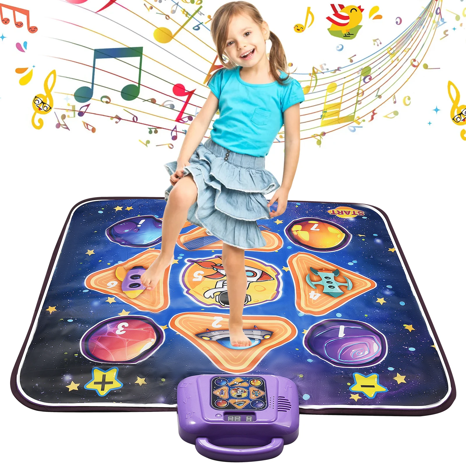 Kids Dance Mat Toys Musical Dance Mat For Children With 6 Game Modes Dance Pad With Built-in Music For Girls Boys Gifts