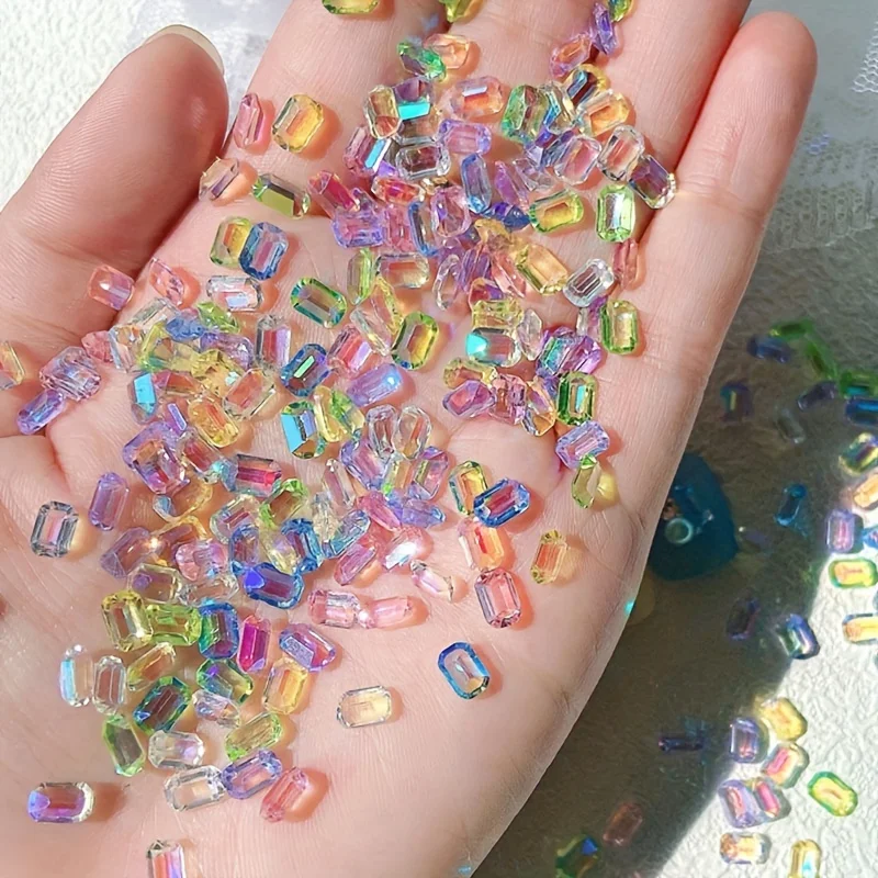 

50pcs Sparkling Resin Rhinestones - Vibrant, Odorless, and Durable Nail Art Gems for DIY Manicures Phone Case Hairpin Accessory