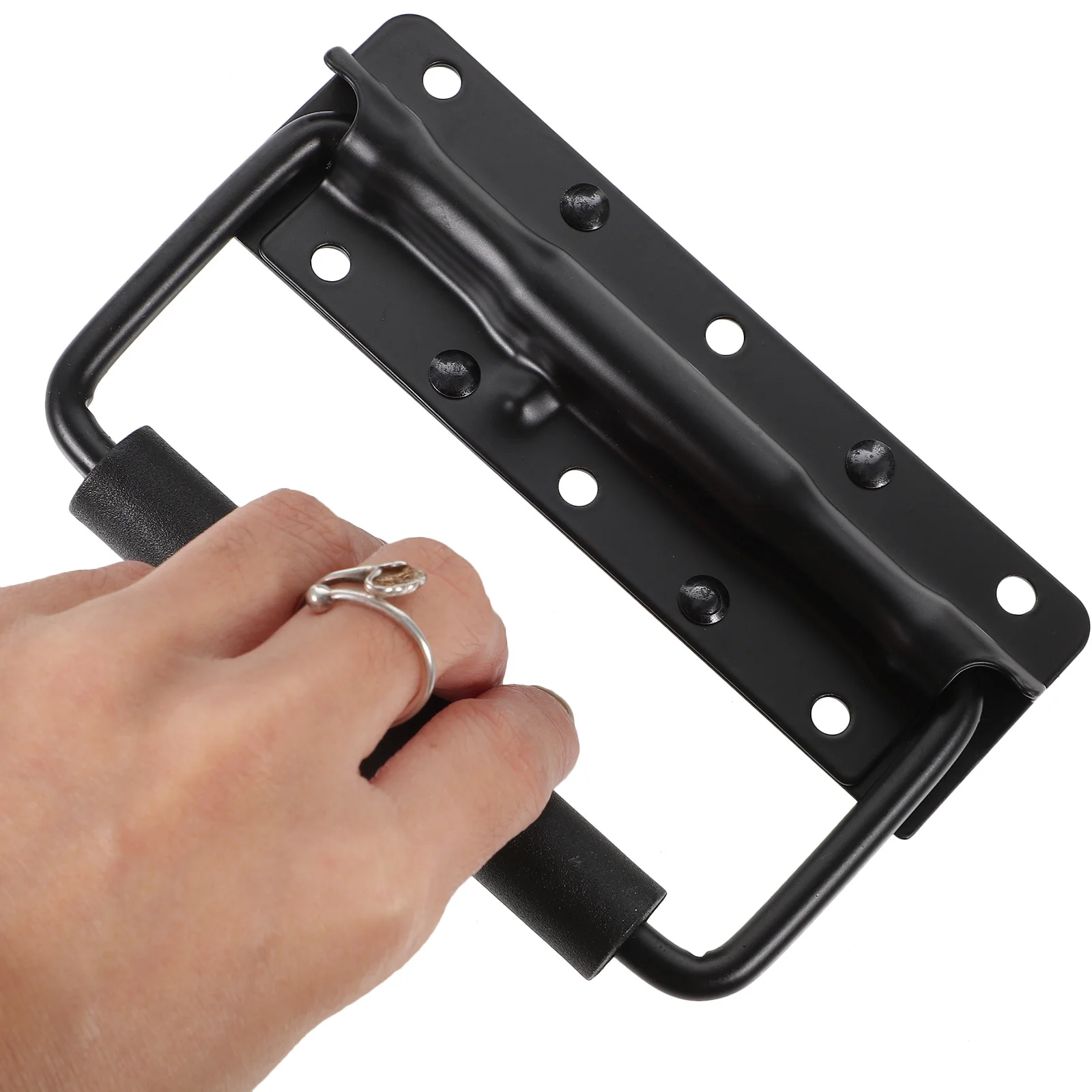 مقبض زنبركي قابل للطي 2 قطعة لعلبة صندوق الأدوات من الفولاذ المقاوم للصدأ مقبض حمل بديل مقبض سحب أمتعة معدني متين