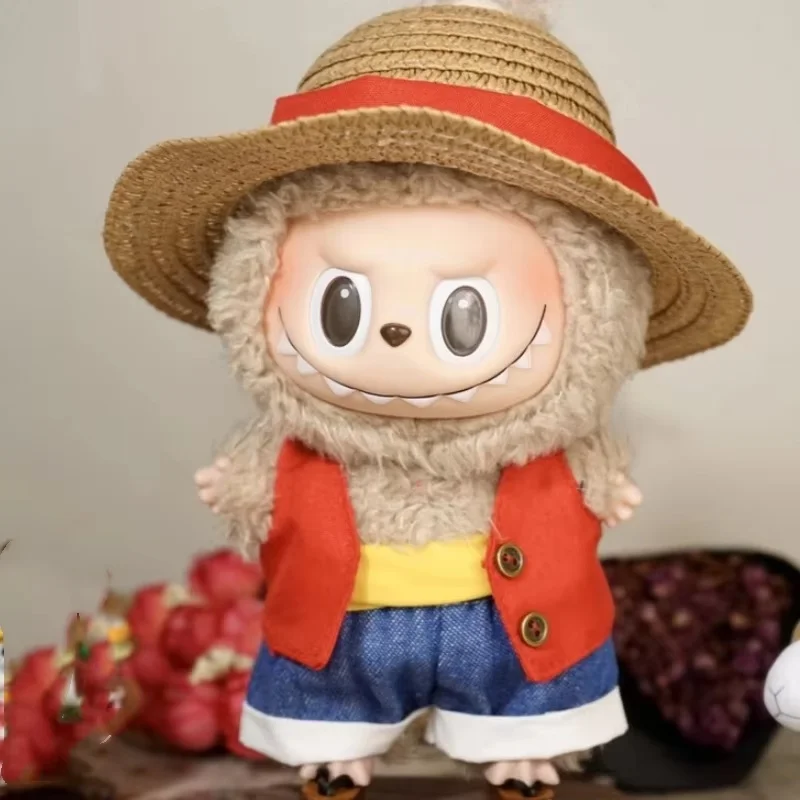 17cm Doll Clothes For Labubu Clothes Cool Red Vest Set Trendy Play Pendant Clothes Doll Accessories Festival Gifts