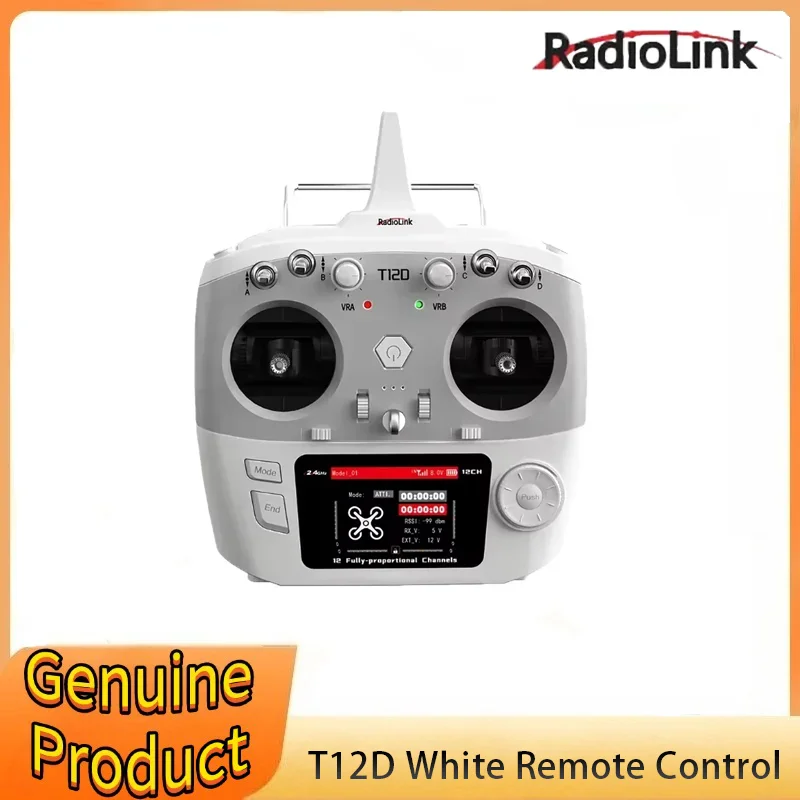 

RadioLink T12D 12CH RC Transmitter 2.4GHz 2.8Inch 4000M Distance with R12F Receiver for FPV Drone Fixed Wing Car Boat Robot