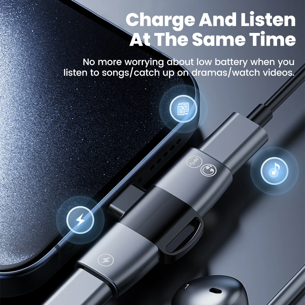 2 in 1 Type C Audio Adapter US - огляд і ціна Earphone Splitter Jack