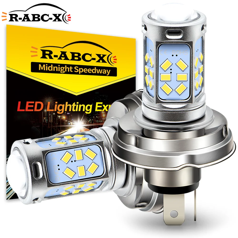 P45T LED Motorcycle Headlight Bulb 6-30V Dual Beam High Low White 6000K 3020 SMD 33 Chips Scooter Motorcycle Lamp Replacement