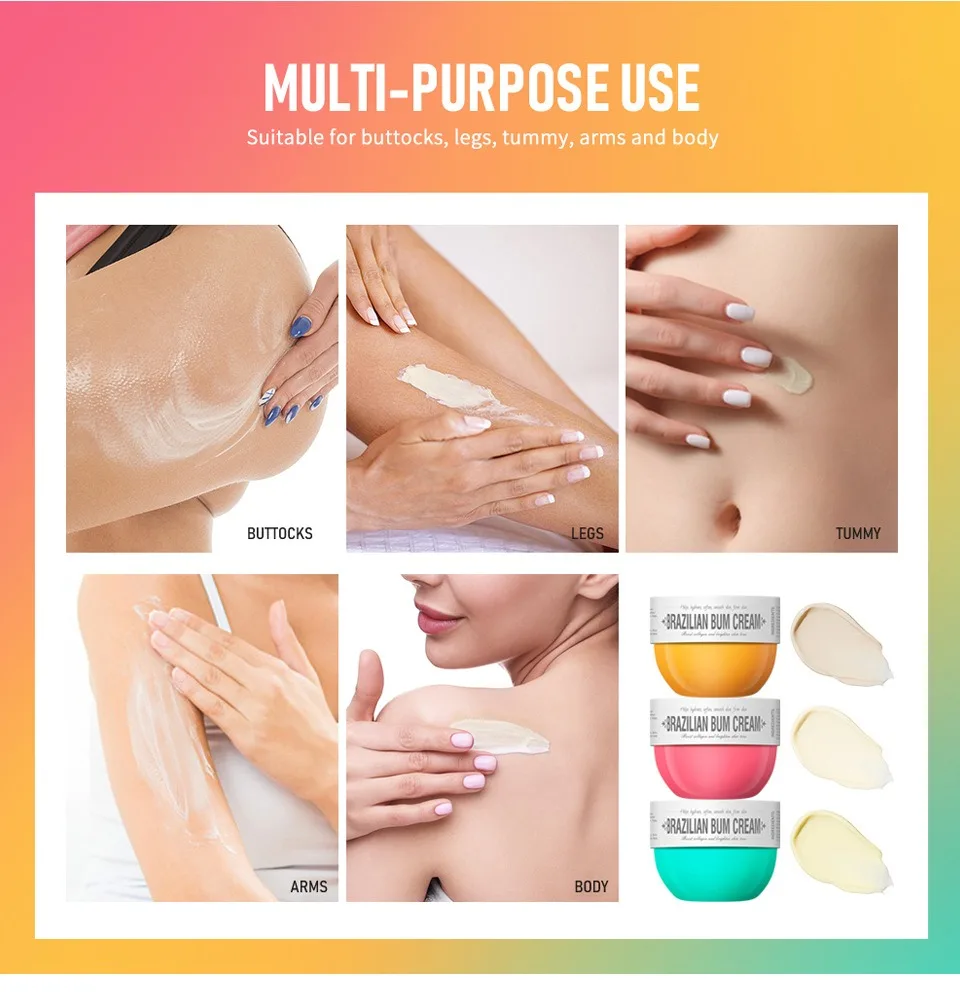 Bady Cream Hip Buttock Care Cream Moisturizing Firming Body Massager Gel Caramel Vanilla Floral ButtCare 80g