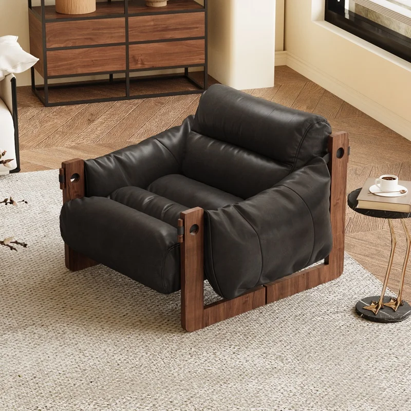 

Lounge Modern Wood Chair Living Room Leisure Simple Single Lazy Design Armchair Italian Sturdy Sillas De Sala Furniture Home