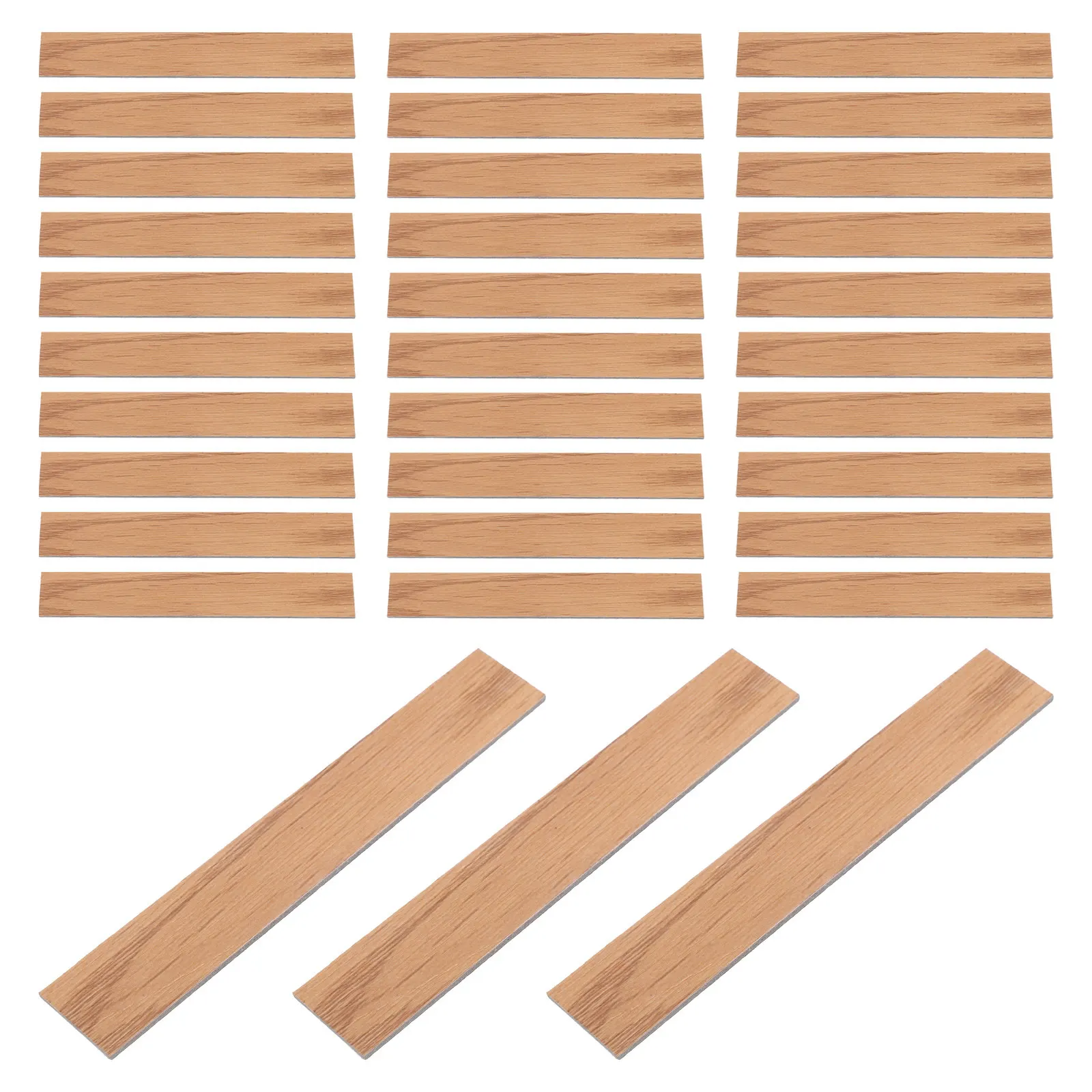 40pcs Mini Dollhouse Flooring Panels Imitation Wood Grain Plastic Floorboards for DIY Crafts & Model Making