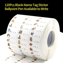 120Pcs nome vuoto Tag Sticker personalizza adesivi etichette bambini scuola cancelleria bottiglia d'acqua matita scrittura a sfera