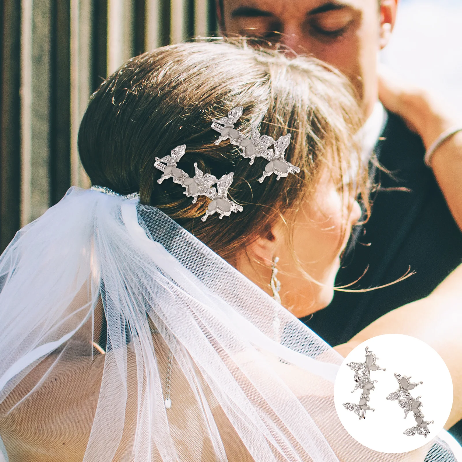 

2Pcs Metal Butterfly Hair Clips Non Slip Aesthetic Accessories for Women Bangs Side Fringe Grip