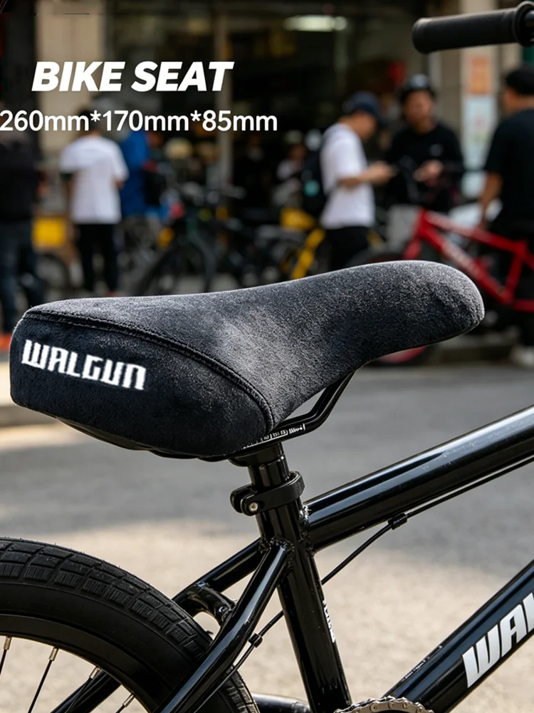 AliExpress WALGUN Walgun BMX Retro Bicycle Accessories Stunt Wheelie Bike Saddle Black Flannelette With Embroidery MTB Road Comfortable Seat